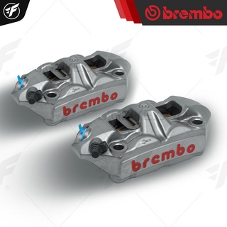 ปั๊มเบรคล่าง Brembo M4 108 mm. (เทาโลโก้แดง) คู่ซ้ายขวา