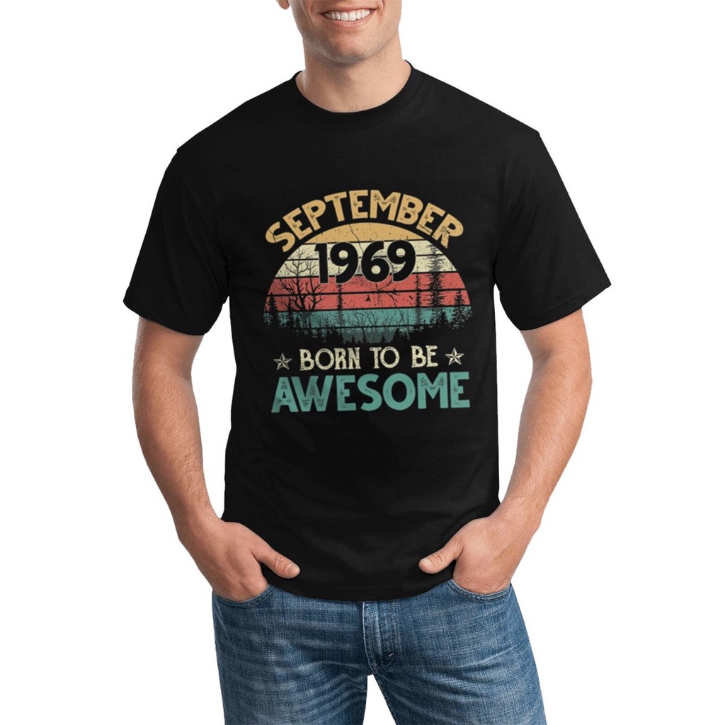Fast Selling กันยายน 1969 Born To Be Awesome 52 Years 52 Geburtstag Cool ส่วนลดเสื้อยืดสําหรับบุรุษ