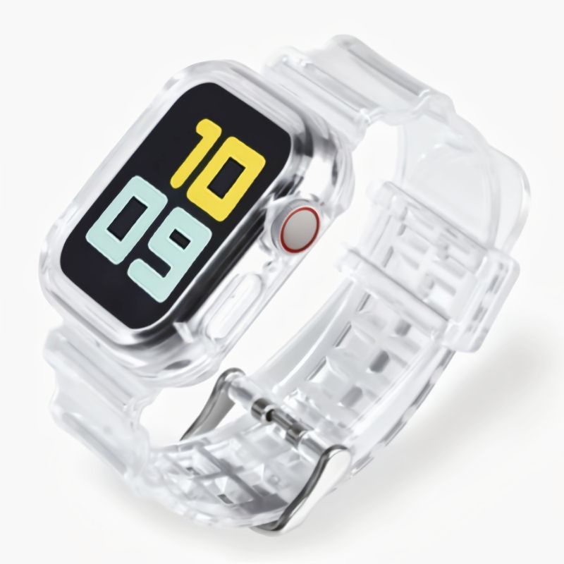 สายนาฬิกาข้อมือ ชนิดยาง สีใส สําหรับ Apple Watch Series  42 44 มม.🌟พร้อมส่ง🌟