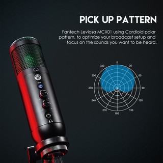 ร้านแนะนำไมค์ตั้งโต๊ะ FANTECH Leviosa Microphone MCX01 ไมค์คอมพิวเตอร์ ไมโครโฟน ไมค์ร้องเพลง ไมค์อัดเสียง ไมค์ไลฟ์สด ไมค์ img 3