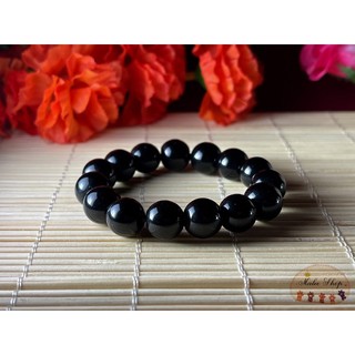 สร้อยข้อมือหินนิลดำ Onyx ขนาด12มม. Lucky stone by maleeshop