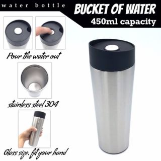 Bucket Of Wather แก้วสแตนเลสฝาเกลียว แบบกด เก็บความเย็น/ร้อน 6-10 ชม. ขนาด 450 ml