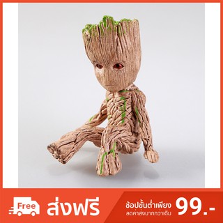 🔥พร้อมส่ง 🔥Groot โมเดลท่านั่ง  ตั้งโต๊ะทำงานน่ารัก ๆ