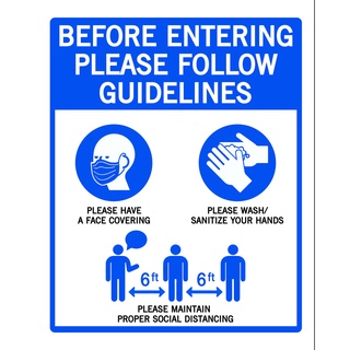 สติกเกอร์เว้นระยะห่างภาษาอังกฤษ ก่อนเข้าใช้บริการ Before Entering