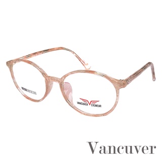 กรอบแว่นตา สำหรับตัดเลนส์ แว่นสายตา Fashion รุ่น Vancuver 063 กรอบใสลายส้ม ขาข้อต่อ วัสดุ พลาสติก พีซี เกรด A