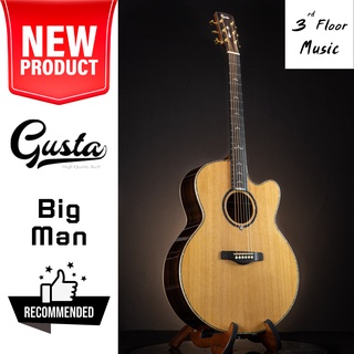 (มีของแถมพิเศษ) Gusta Big Man กีต้าร์โปร่ง/โปร่งไฟฟ้า Acoustic Guitar