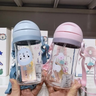 ถ้วยหัดดื่ม รูปการ์ตูน​ แก้วน้ำหัดดื่ม​ แก้วน้ำเด็ก ไม่ดูดไม่ไหล กันสำลัก ฝึกเลิกขวดนม มีตุ้มถ่วง ขวดน้ำเด็ก ขวดนม