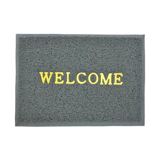 พรมปูพื้น พรมเช็ดเท้าดักฝุ่น HOME LIVING STYLET WELCOME 50X70 ซม. สีเทา พรม Dust Mat Carpet