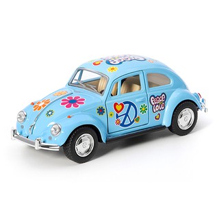 🚗 โมเดลรถเหล็ก Volkswagen Classical Beetle (1967) (ลายดอก)🚗โมเดลรถเหล็ก โมเดลรถ พร้อมส่ง