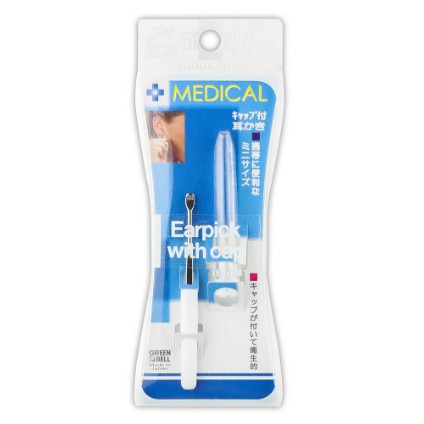 GREEN BELL ไม้แคะหูพร้อมปลอก (D29) ของแท้จากญี่ปุ่น Green Bell Earpick with Cap