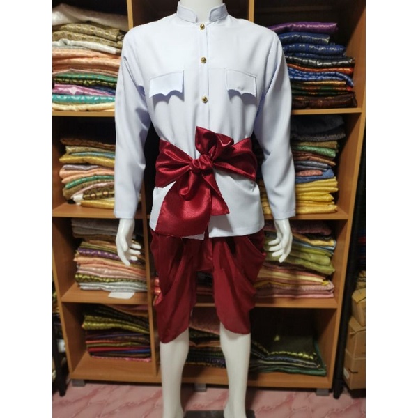 ชุดไทยผู้ชาย​ ชุดไทยเพื่อนเจ้าบ่าว​ ​ชุดราชประแตน​ (3ชิ้น​ เสื้อ+โจง+ผ้าคาด)​ - รูปที่ 3