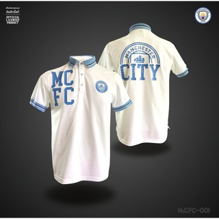 เสื้อโปโล ลิขสิทธิ์แท้ แมนซิตี้ Man City ( ชาย ) รุ่น MCFC 001 สีขาว