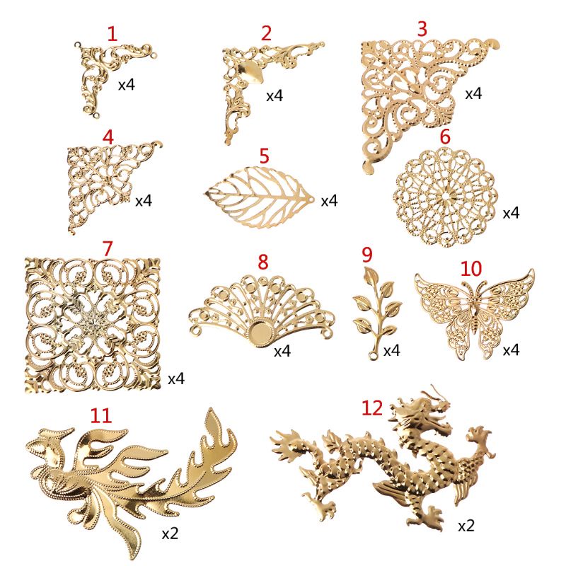 Gold for Butterfly Dragon Leaves Epoxy Resin Mold Thin Copper Fillings DIY Jewel