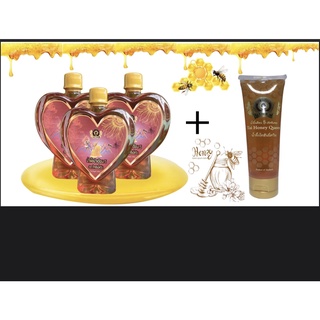 น้ำผึ้งเดือนห้า คัดพิเศษ ขวดหัวใจ🐝✨ 1000g แบบ3แถมขวด แถม1หลอด130g