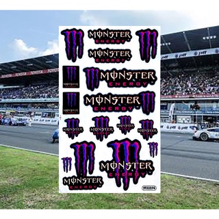 MONSTER สติกเกอร์(สีม่วง) วินเทจ แต่งมอเตอร์ไซค์วิบาก ATV บิ๊กไบค์ รถยนต์ สติกเกอร์ขายดีติดแล้วดูดีมีราคา ติดแล้วเท่