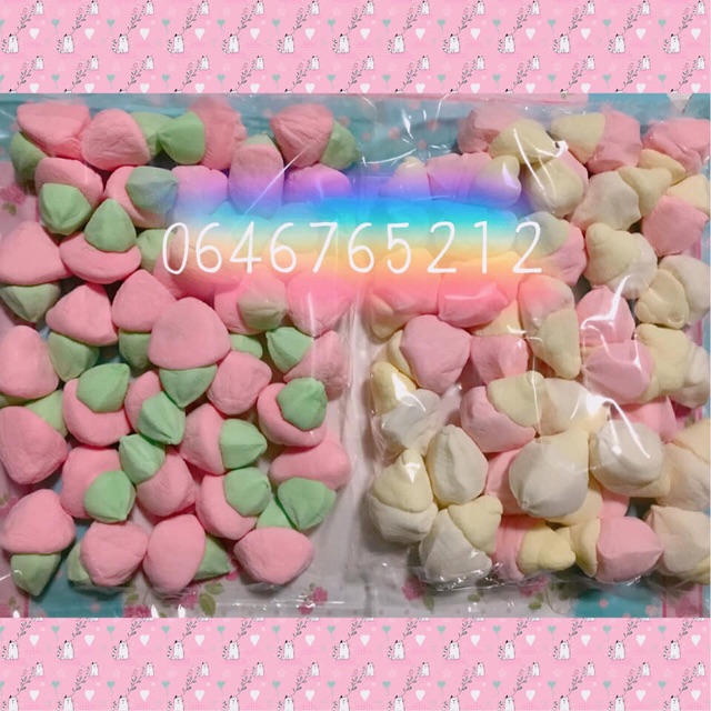 ค่าส่งถูก มาร์ชเมลโล่มีไส้ ถุงละ40ชิ้น #พร้อมส่งค่ะ