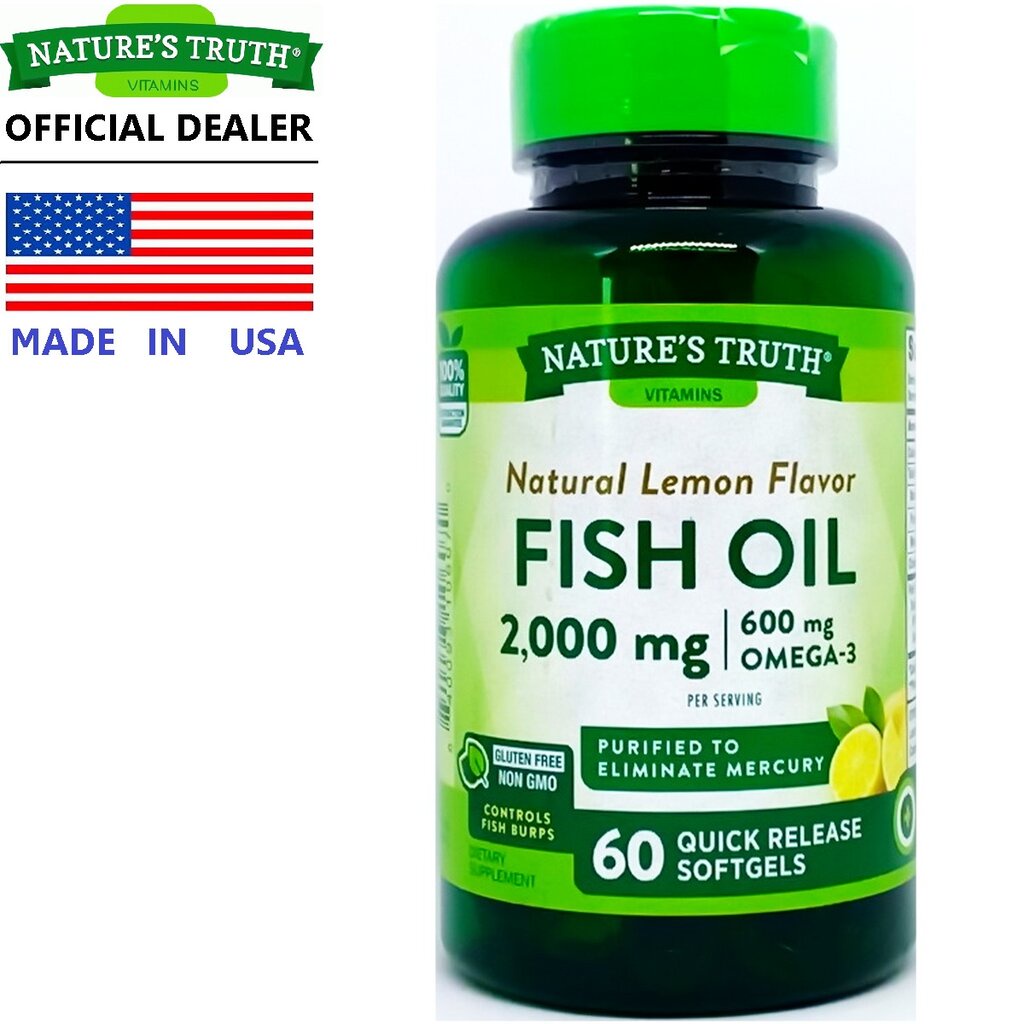 Nature’s Truth Fish Oil 2000 mg/s x 60 เม็ด เนเจอร์ ทรูทร์ ฟิชออยล์