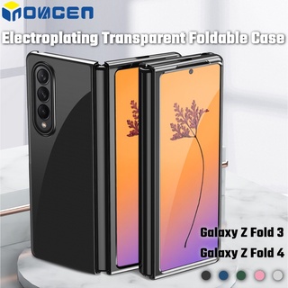 Inovagen เคสโทรศัพท์มือถือแบบใส พับได้ กันรอยนิ้วมือ หลากสี สําหรับ Samsung Galaxy Z Fold 4 Fold 3