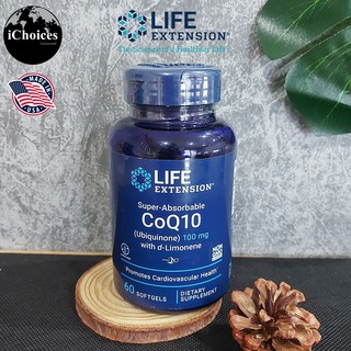 ซุปเปอร์โคคิวเท็น Life Extension® Super-Absorbable CoQ10 (Ubiquinone) with d-Limonene 100mg 60 Softgels