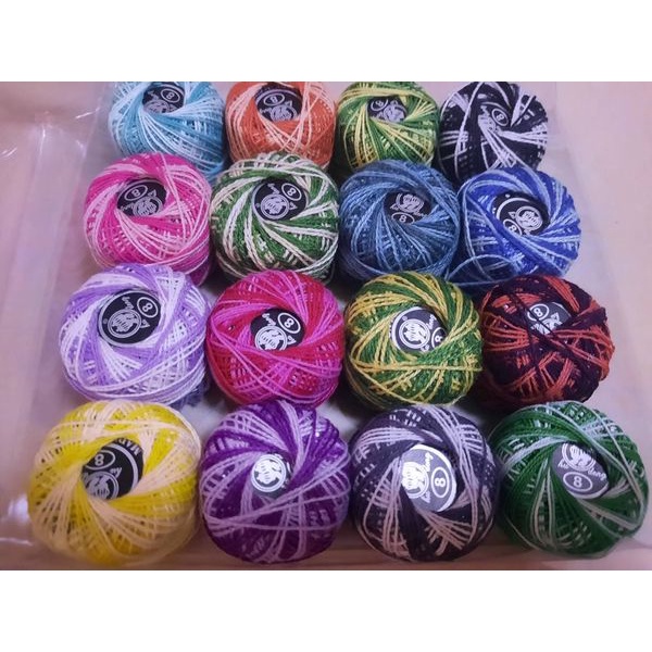 ไหมปักผ้าเบอร์ 8 1 กล่อง 16 สี