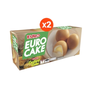 [ขายดี] [แพ็คคู่] Euro ฟัฟเค้กสอดไส้ ตรายูโร่ 144g (Pack x2) เลือกรสได้