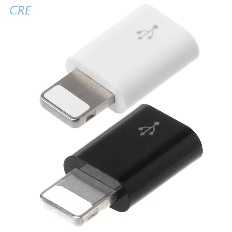 Cre อะแดปเตอร์แปลง Micro USB ตัวเมีย เป็น 8 Pin ตัวผู้ สําหรับ Apple iPhone 5 5s 6 6s 7 8plus X