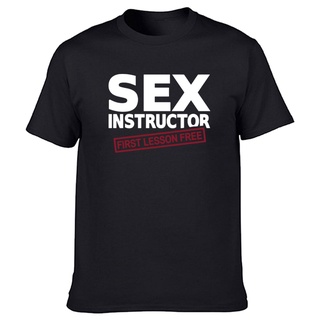 เสื้อยืด New Lyzh  Short Sleeve T-Shirt Round Neck Cotton Sex Instructor Pattern Hip Hop Funny Style Suitable For Summer