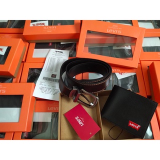 🔥พร้อมส่ง 🔥🌟Belt set🌟 อุปกรณ์ครบ 🏷เซ็ตเข็มขัดผู้ชายสายหนัง Levis Belt set + เป๋าตังค์