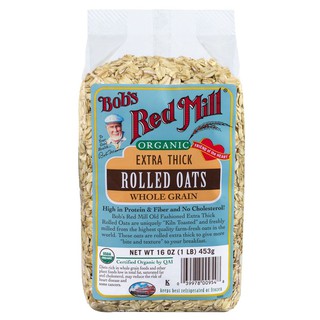 Bobs Red Mill Gluten Free ข้าวโอ๊ตรีดปกติออร์แกนิก 32oz/Bobs Red Mill Gluten Free Organic Regular Rolled Oats 32oz