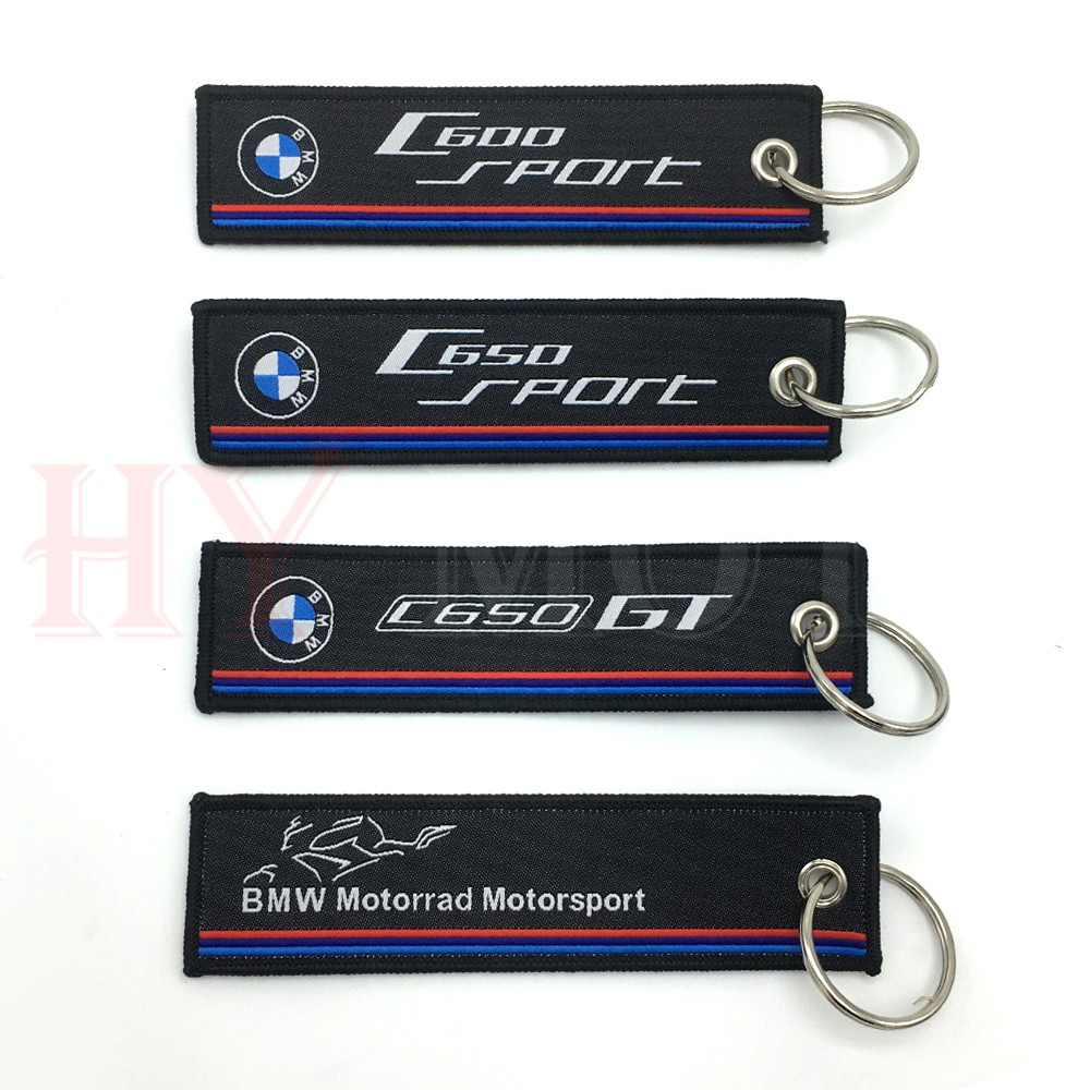 BMW พวงกุญแจแฟชั่นใหม่สําหรับรถจักรยานยนต์และรถยนต์ C600 Sport C650 Sport C650GT พวงกุญแจเย็บปักถักร