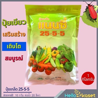 ปุ๋ยเกล็ด 25-5-5 แนนซี่ ปุ๋ยเขียว สูตรเสริมสร้างการเจริญเติบโต บรรจุ 1 กิโลกรัม เร่งต้น เร่งเขียว ปุ๋ยบำรุงต้น