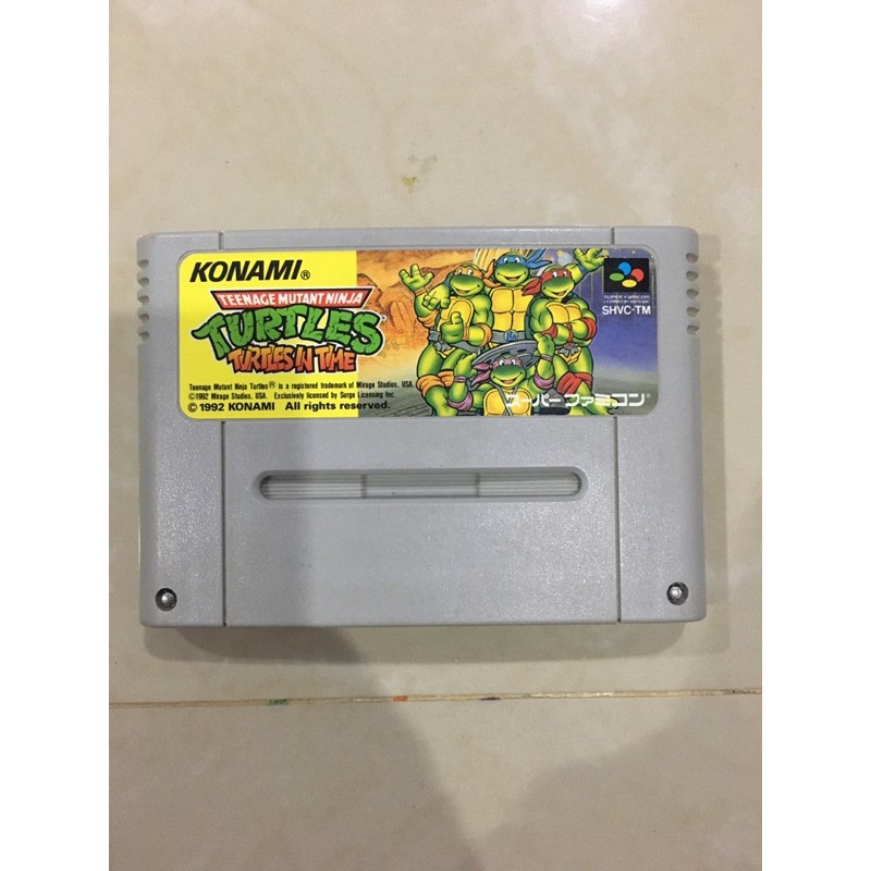 ตลับเกมส์ super famicom (sfc) teenage mutant ninja : turtles in time แท้