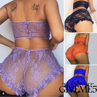 Giveme - Womens ชุดนอนชุดชั้นในจีสตริงสําหรับสตรีเซ็กซี่ปักลายลูกไม้