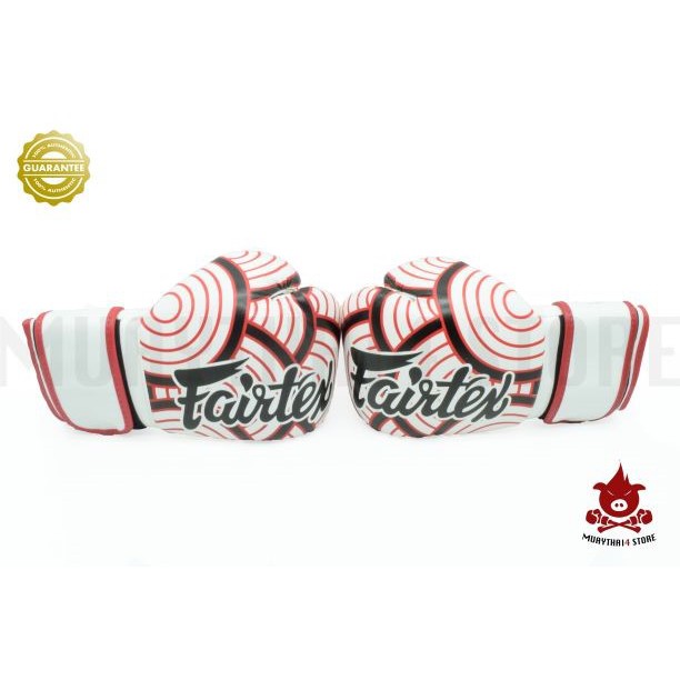 นวมชกมวย นวมหนังเทียม Fairtex Micro-Fiber Boxing Gloves - BGV 14 WR-Emquatier White / Red นวมต่อยมวย สีแดง สีขาว