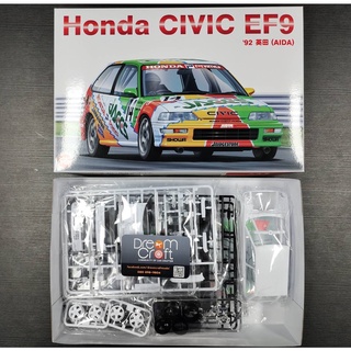 NUNU 1/24 HONDA CIVIC EF9 92 AIDA (โมเดลรถยนต์ Model dreamCraft)