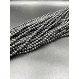 Black laava beads 8 mm ลูกปัดลาวาสีดำ