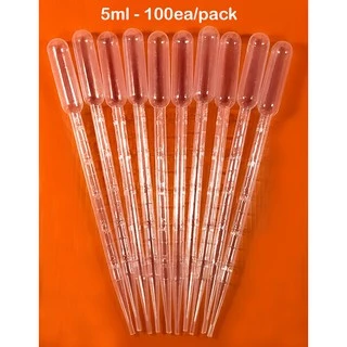 100 ชิ้น/ถุง หลอดหยดสาร/สี ดรอปเปอร์ พลาสติก Plastic Dropper Pasteur Pipette ขนาด 1ml, 2ml, 3ml, 5ml