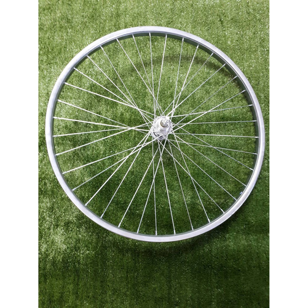 วงล้อเหล็กชุบ ขึ้นเสร็จ ขนาด 20 - 26 × 1.75 พร้อมดุมและซี่ลวด (ขนาดให้เลือกตามยางนอก)