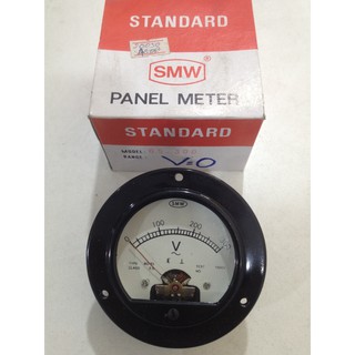 หน้าปัด วัดความต่างศักย์ไฟฟ้า โวลย์มิเตอร์ แบบกลม Volt Meter Standard SMW Panel meter Model 65.300 ความกว้างหน้าปัด