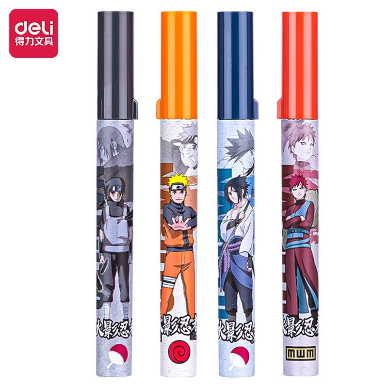 Deli S1354 เครื่องเขียนดินสอ 4 ชิ้น Kawaii Naruto ดินสอตะกั่ว 2B โรงเรียนอุปกรณ์อะนิเมะตะกั่วเติมสํา
