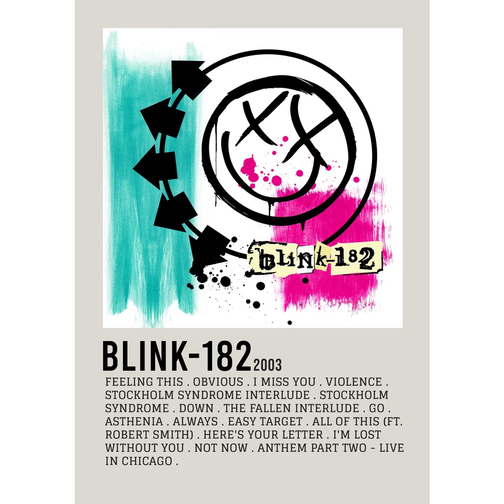 โปสเตอร์ปกอัลบั้ม Blink-182 โดย Blink-182 สําหรับห้องพัก/บาร์เบอร์ยิม