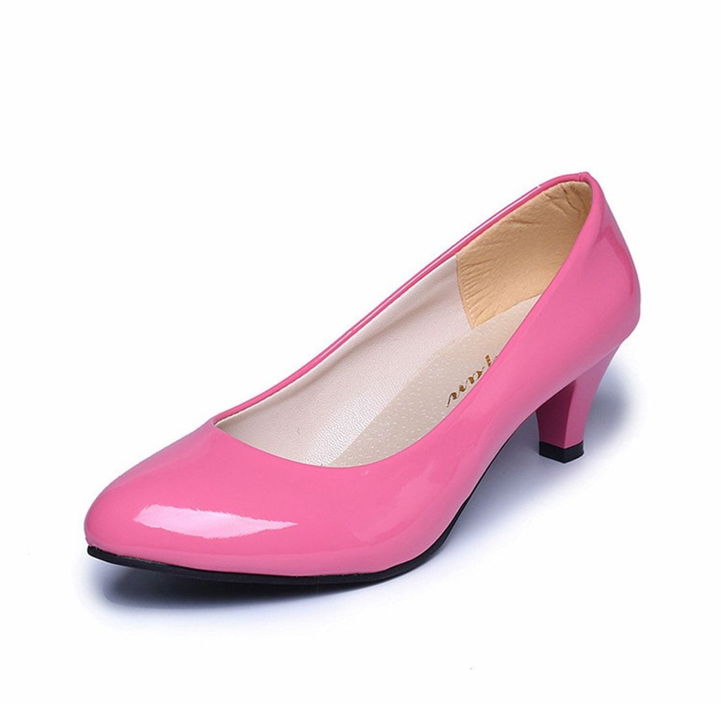 SILIFE Ladies Work Low Mid OL Platforms 5.5CM Leather Shoes