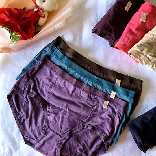 (ขายส่ง) Voronin High เอว Comfort Plain ชุดชั้นในสตรีสุภาพสตรีทุกวันกางเกง Seluar Dalam Wanita高腰竹棉内裤