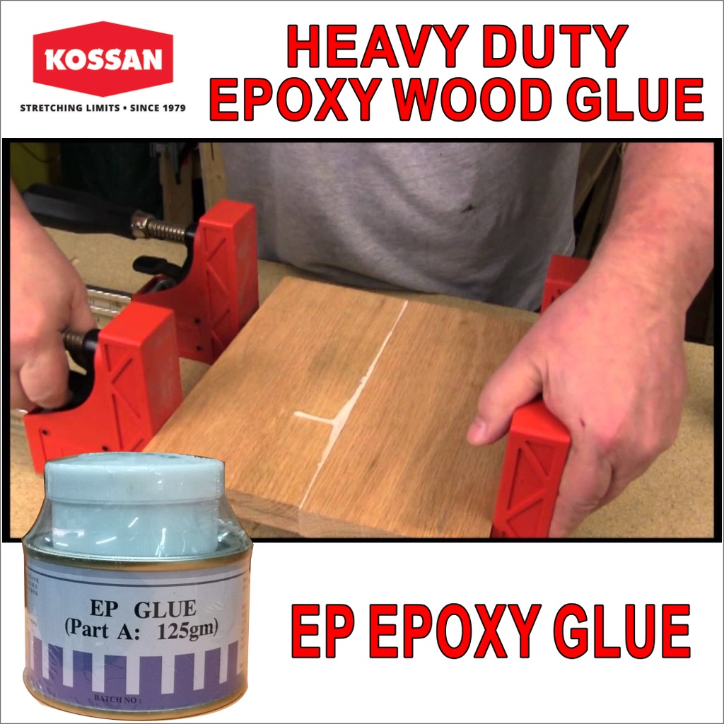 Kossan EP Glue ( 125GM ) กาวสําหรับใช้กับไม้พันธะ, เซรามิก, พลาสติกและพื้นผิวอื่นๆ A+B