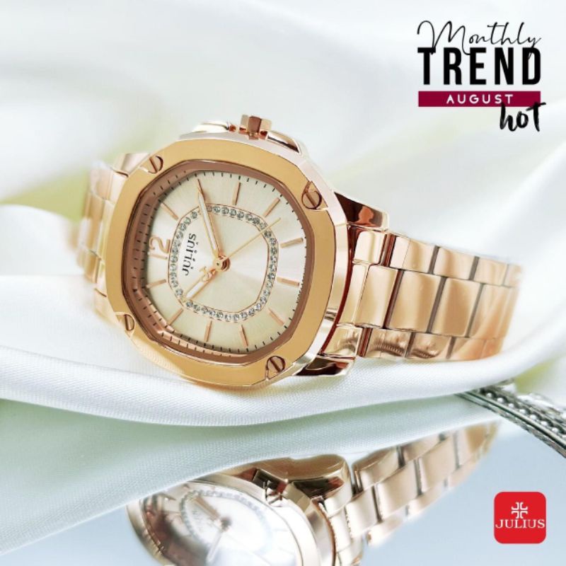 นาฬิกาข้อมือสตรีแบรนด์ Julius รุ่น JA-931 สีโรสโกลด์ หน้าพิงค์โกลด์