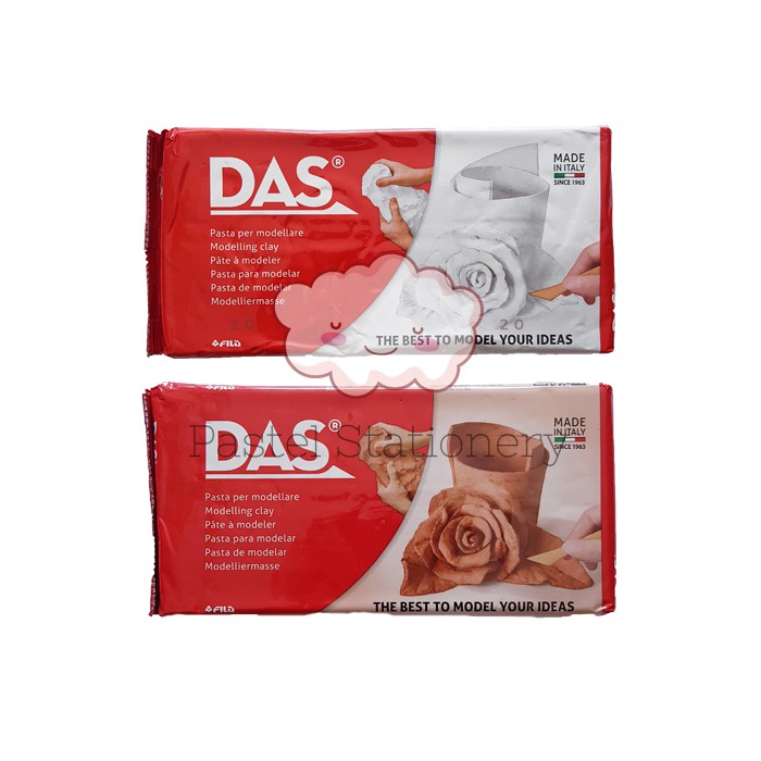 Das Modeling Air Drying Clay 1000gr White Clay Terracotta Chocolate 1Kg