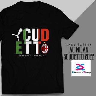 เสื้อยืดผ้าฝ้าย 30S พิมพ์ลายฟุตบอล AC MILAN SCUDETTO CAMPIONI D ITALIA 2022