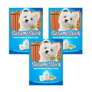 Sasami Stick Hokkaido Milk Flavor 75g (3 units) อาหาร ขนม สุนัข รสนมฮอกไกโด 75 กรัม