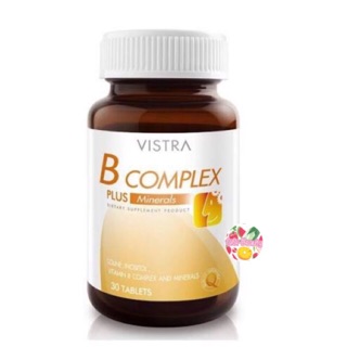 VISTRA B Complex Plus Minerals วิตามินบีรวม บำรุงสมอง และระบบประสาท 30 เม็ด