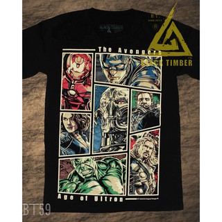 BT 59 Avengers Ironman Hulk เสื้อยืด สีดำ Black Timber T-Shirt ผ้าคอตตอน สกรีนลายแน่น S M L XL XXL